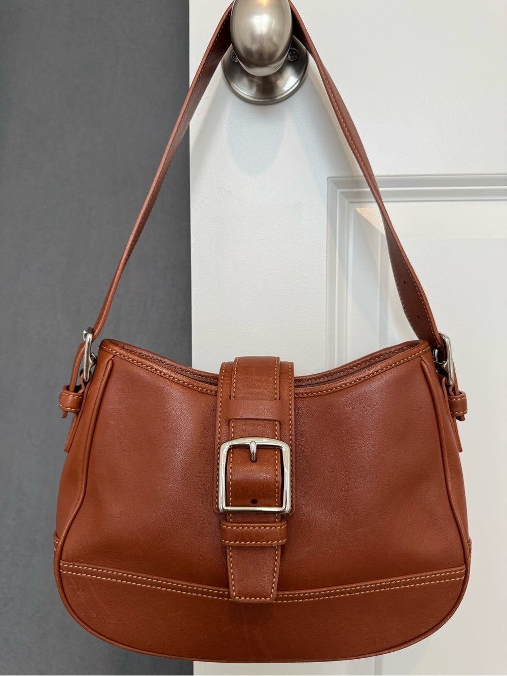 Vintage Coach 7584 Brown Leather Shoulder Bag